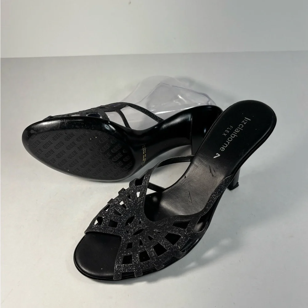 Elegant Black Glitter Heels‎